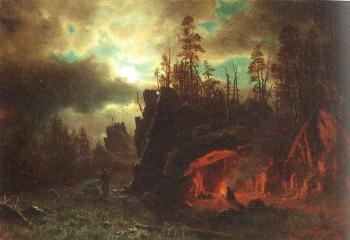 Albert Bierstadt : The Trappers' Camp